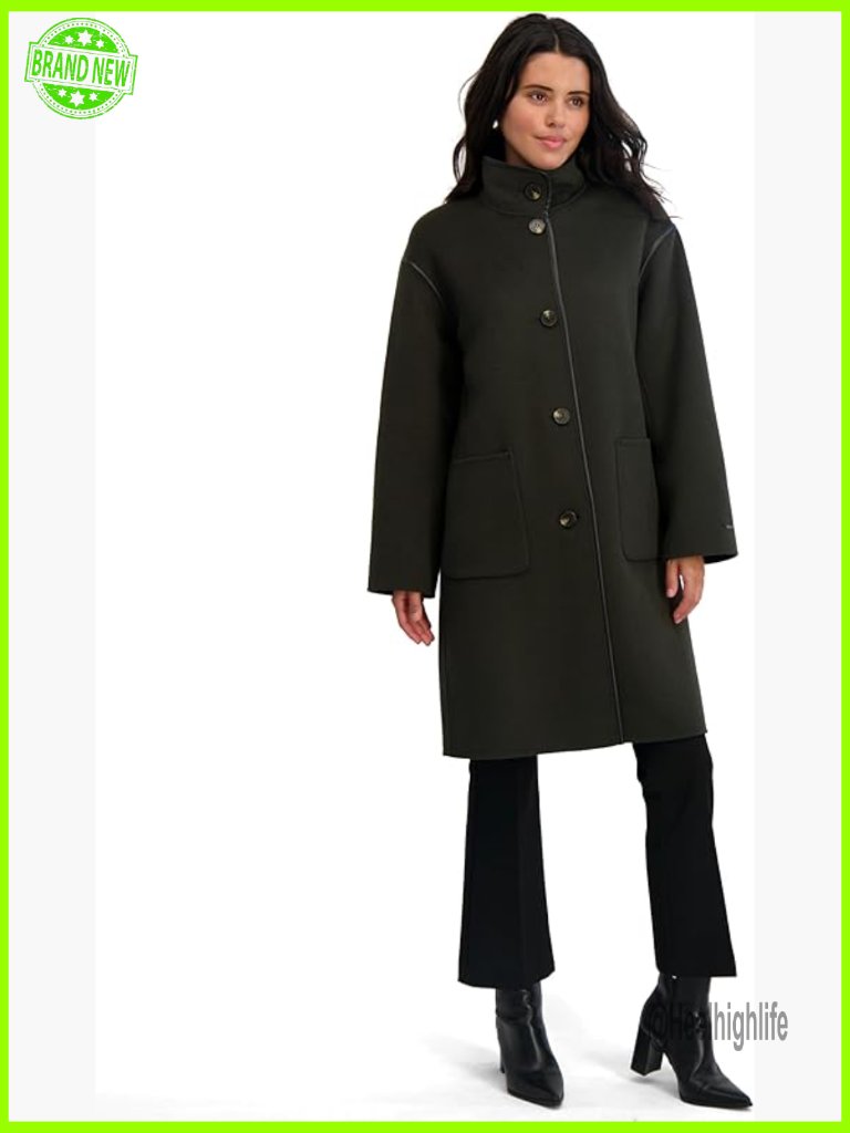 Double Breasted Military Wool Coat Relaxed Fit Topper